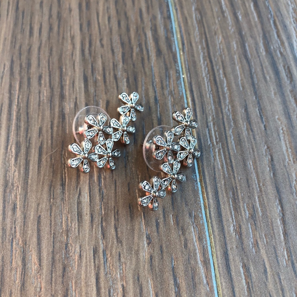Flower Partial Ear Crawler Earrings
